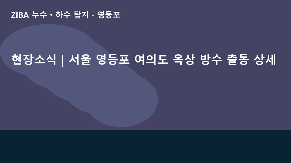 현장소식 | 서울 영등포 여의도 옥상 방수 출동 상세